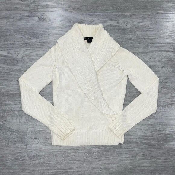 Ralph Lauren Black Label Womens Medium Sweater Shawl Chunky Knit Jumper Pullover - Picture 1 of 14